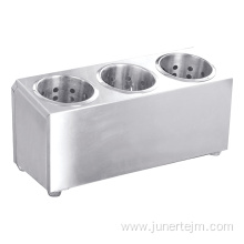 3-Hole Stainless Steel Fork Knife Box Container